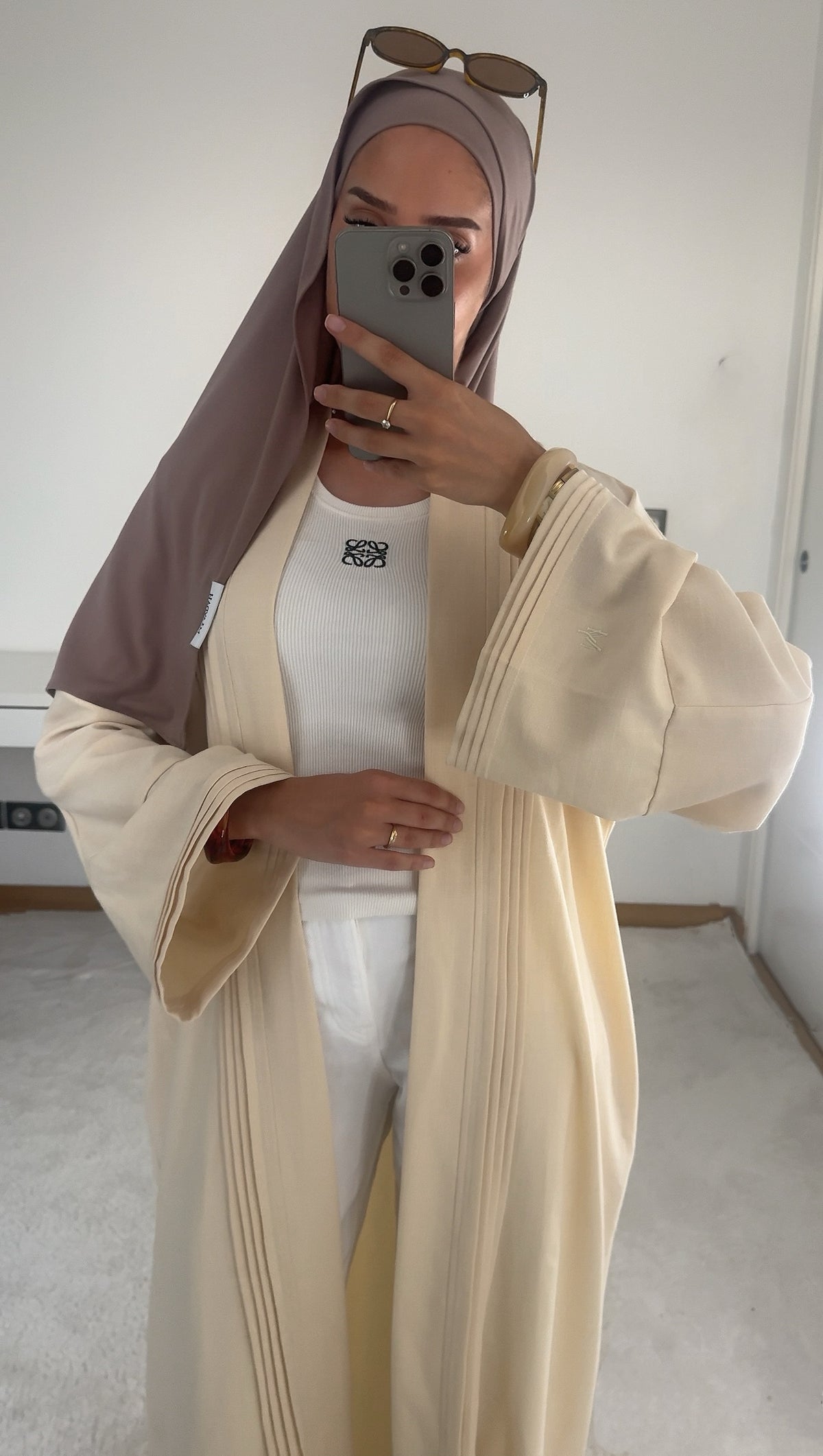 KIMONO EFFET LIN BEIGE