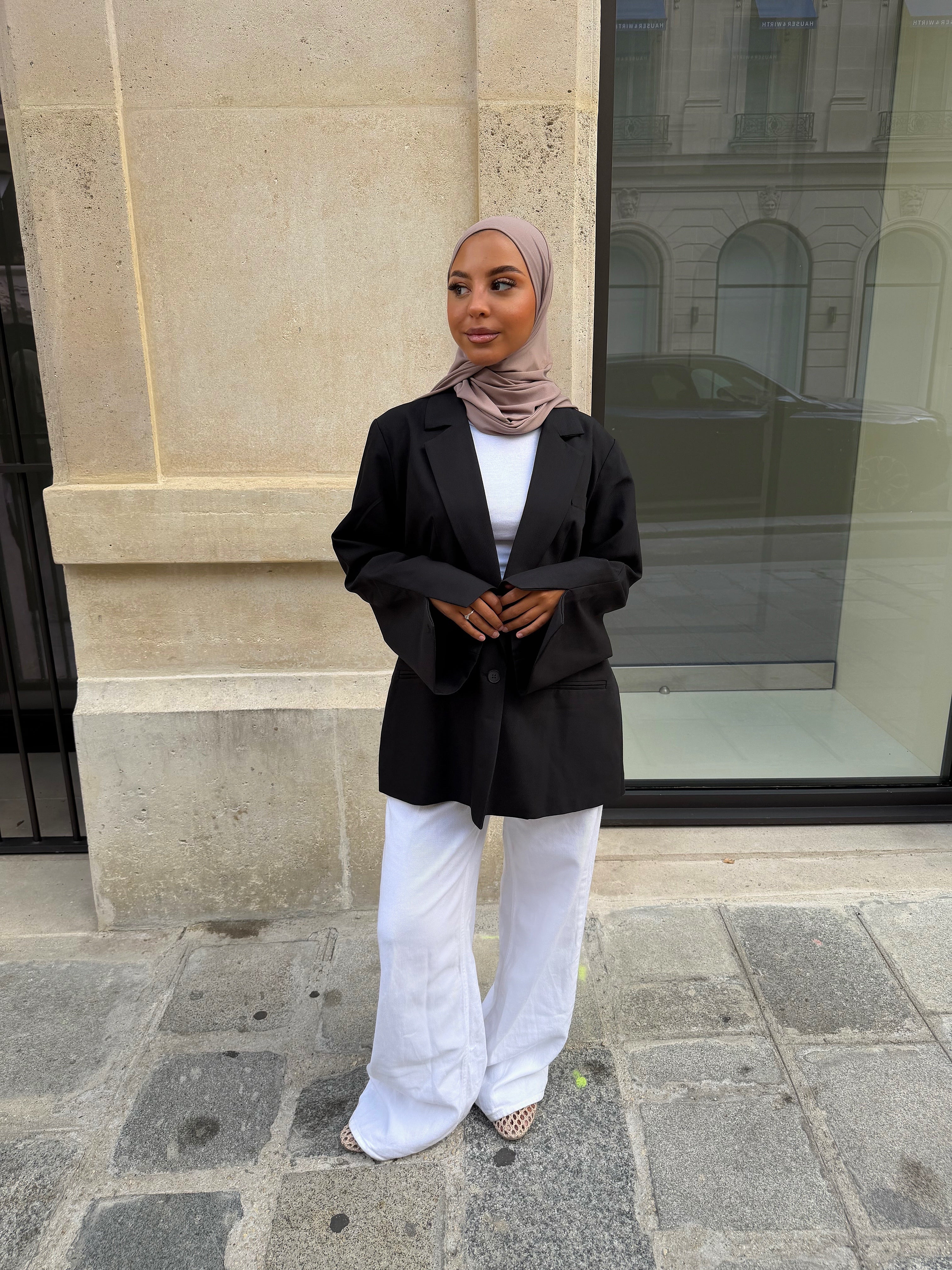 BLAZER DOS CROISÉ NOIR (PRÉCOMMANDE SOUS 10 JOURS)