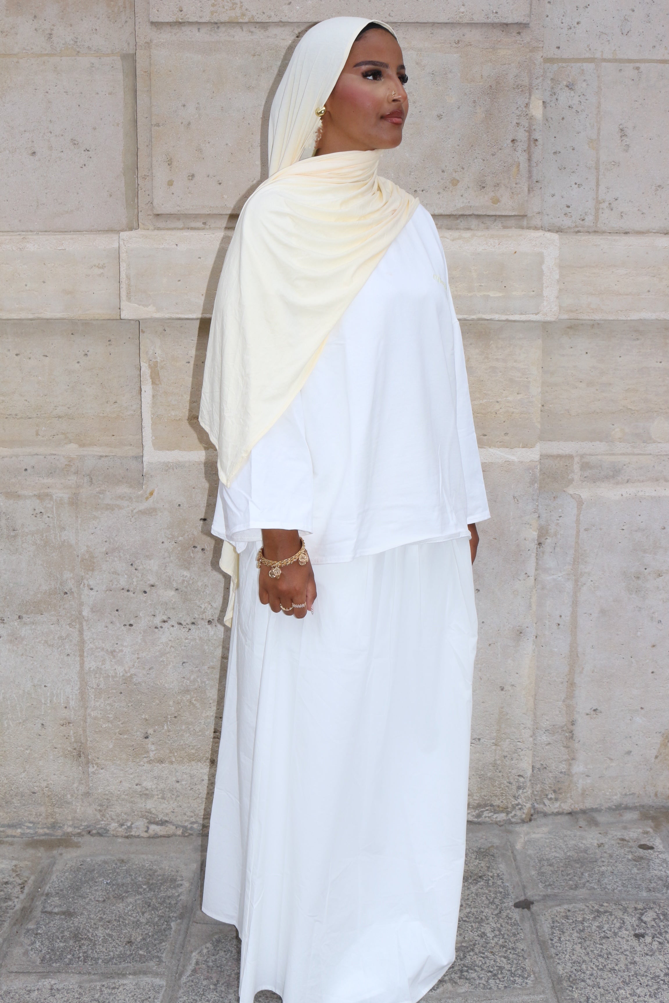 T-SHIRT SIGNATURE BLANC LOGO JAUNE