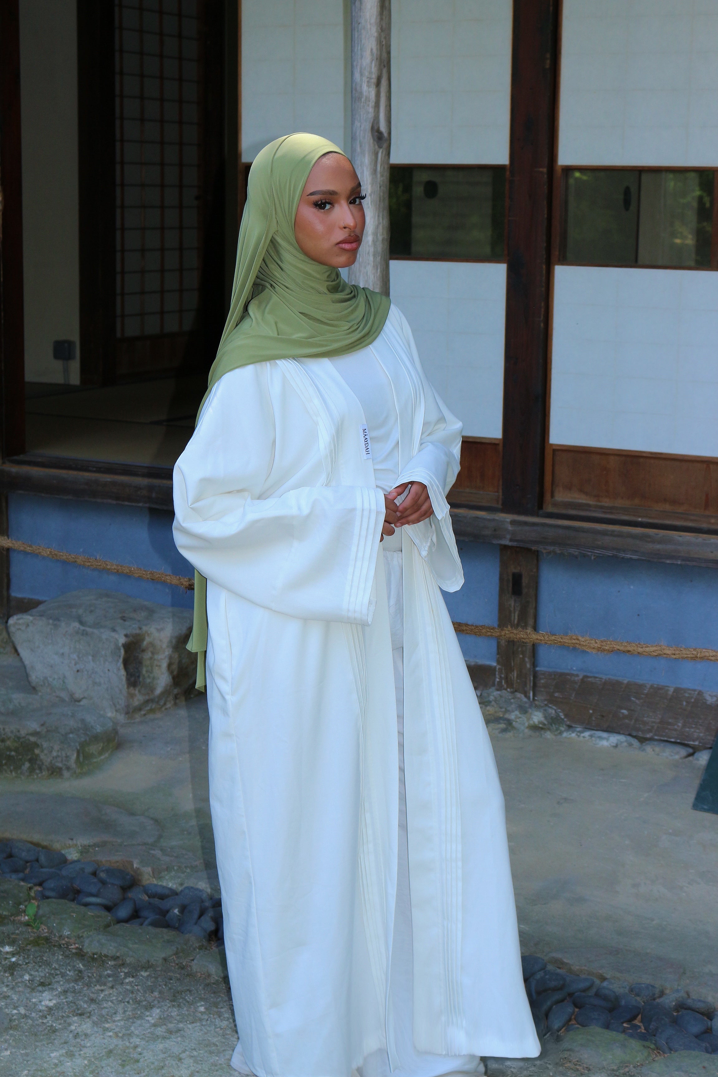 KIMONO EFFET LIN BLANC