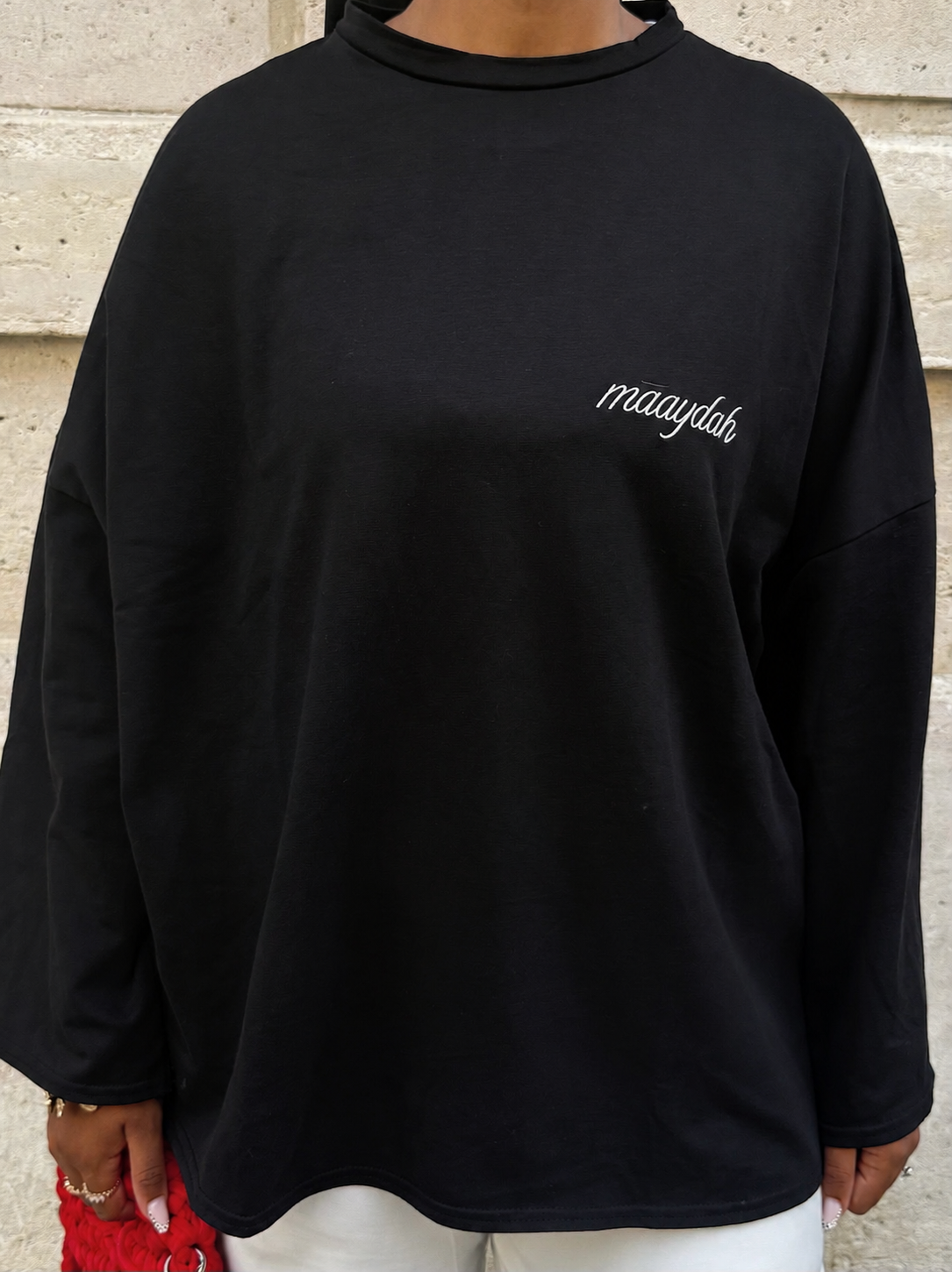T-SHIRT SIGNATURE NOIR LOGO BLANC