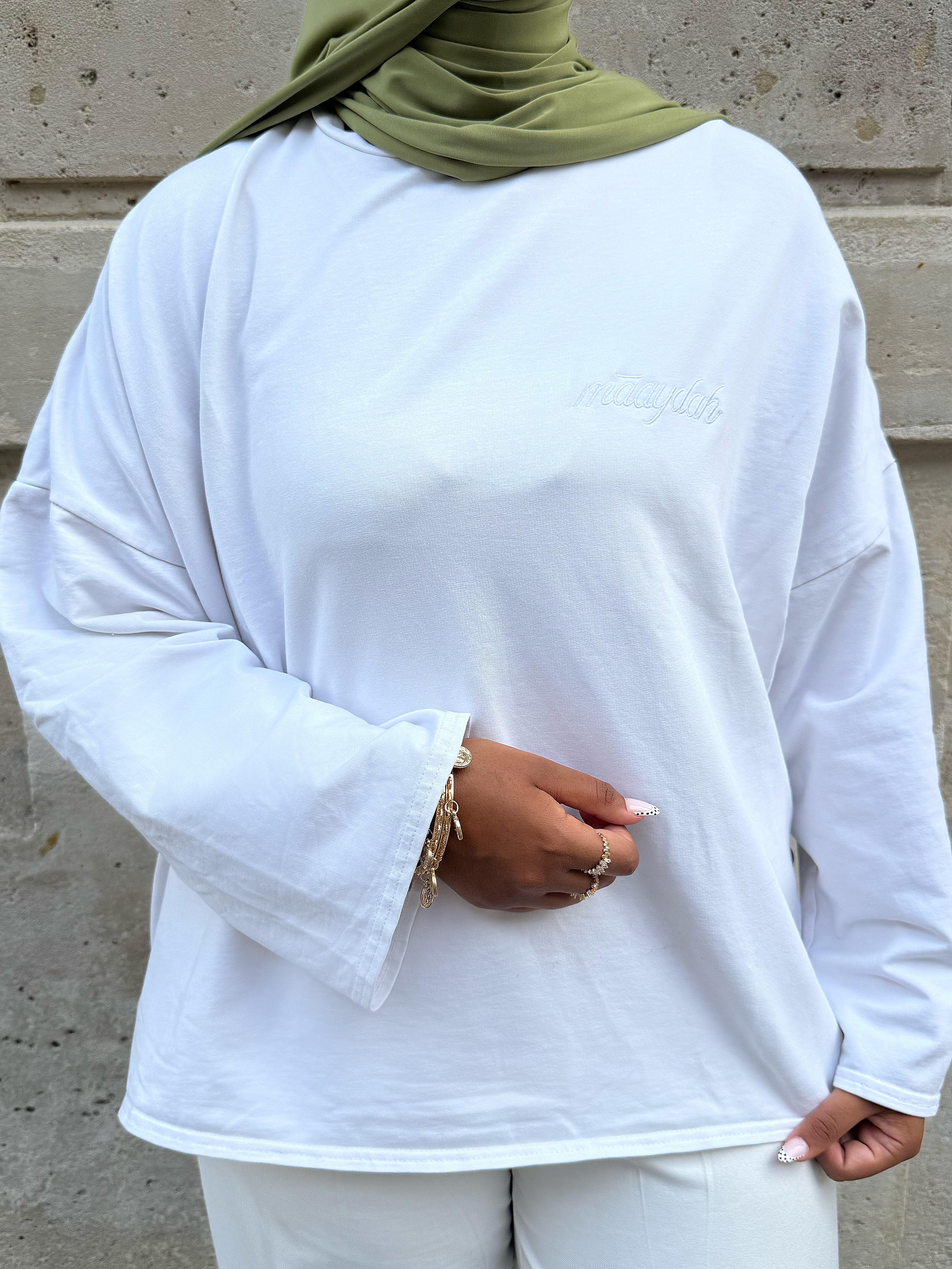 T-SHIRT SIGNATURE BLANC LOGO BLANC